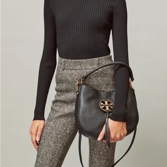 Tory Burch Black Leather Hobo Bag - Picture 5 of 6